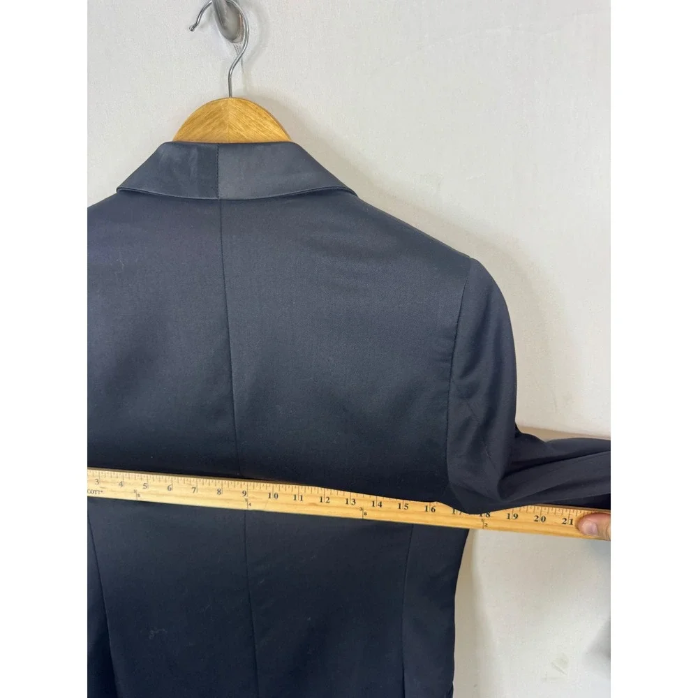 Indochino Mens 34R Wool Cashmere Silk Tuxedo Blazer Black Shawl Lapel‎ Jacket